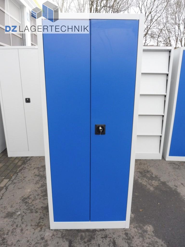 Mehrzweckschrank abschließbar aus Metall blau 400x800x1950 – DZ Lagertechnik
