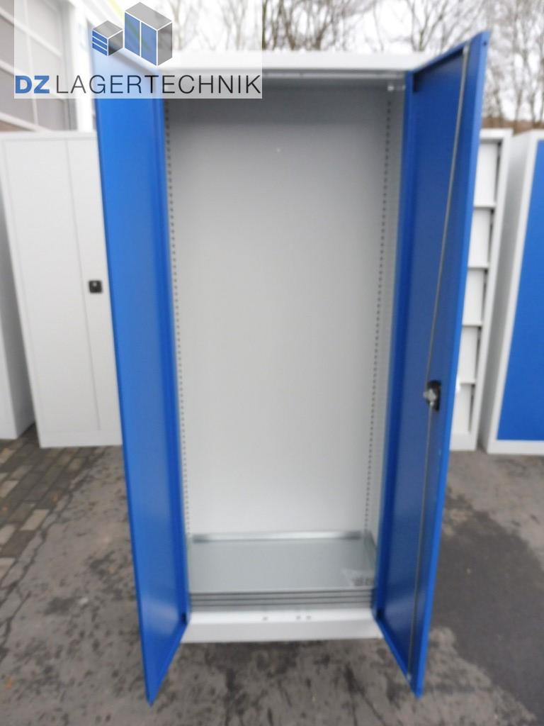 DZ Mehrzweckschrank blau abschließbar Lagertechnik aus Metall – 400x800x1950