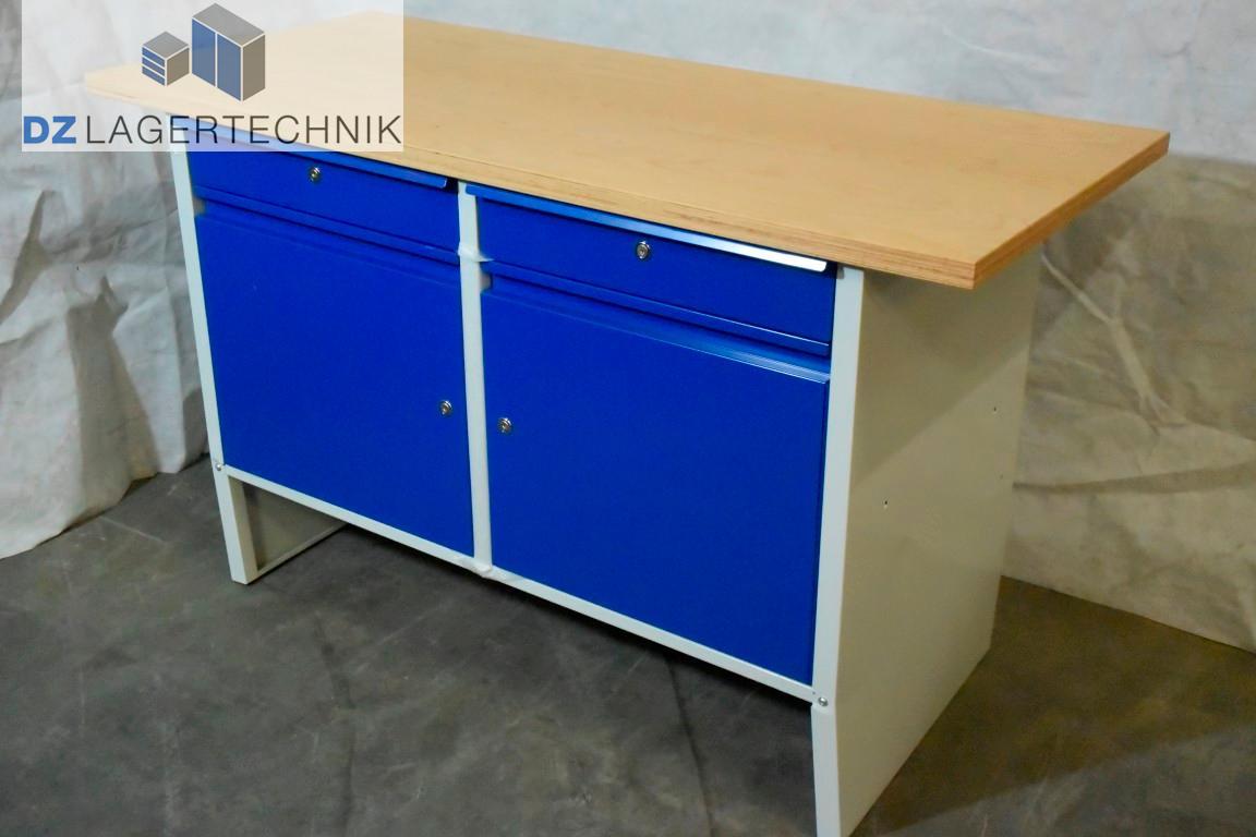 Kompakt-Werkbank EASY blau 600x1400x835 – DZ Lagertechnik