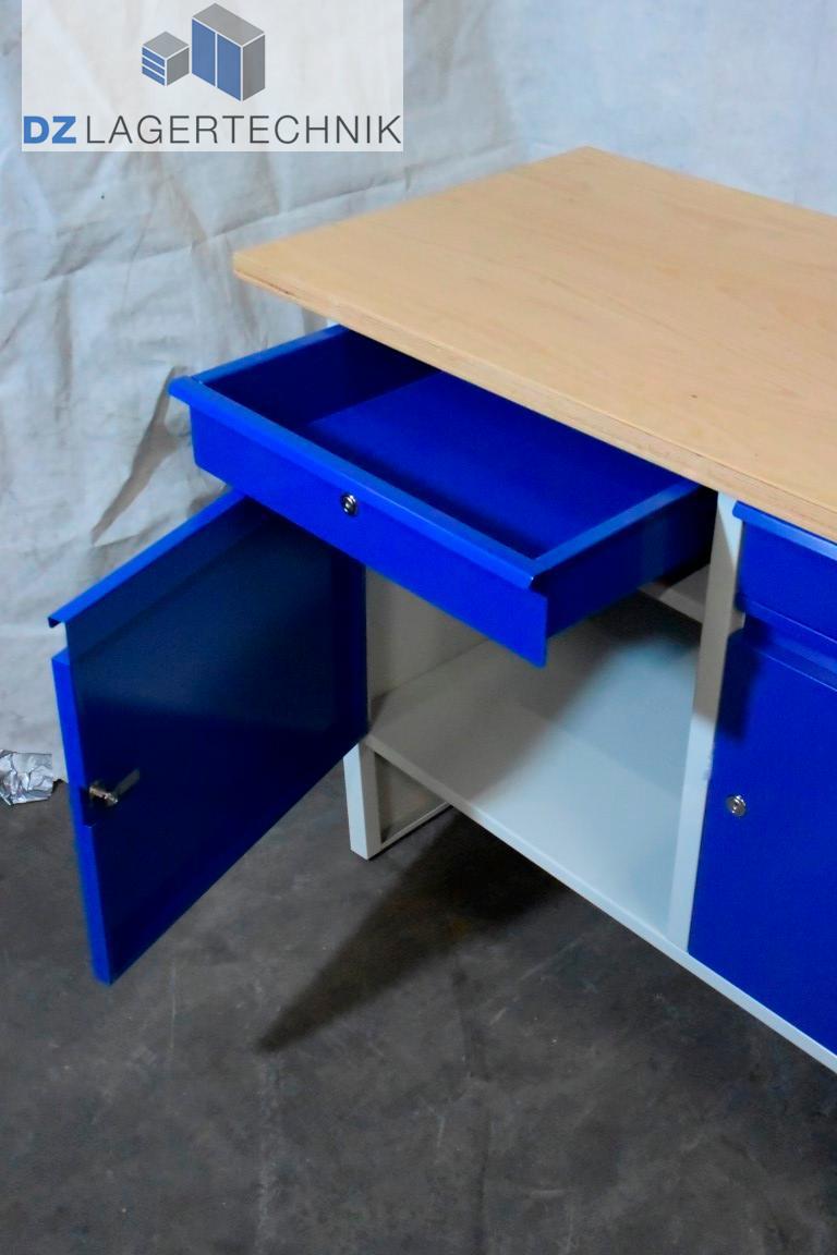 600x1400x835 DZ Kompakt-Werkbank EASY – Lagertechnik blau