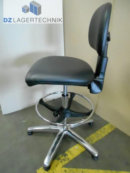 Drehstuhl auf Gleitern höhenverstellbar schwarz – Bild 4