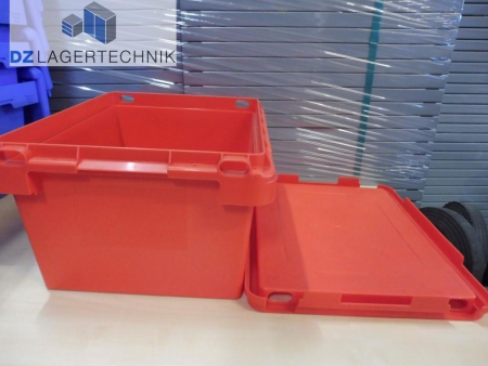 Drehstapelbehälter KS 43 rot mit Deckel 400x300x210 – Bild 5