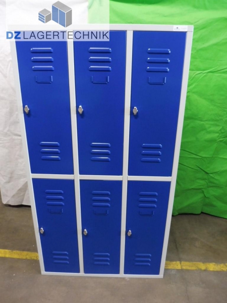 SSI Schäfer Kleiderspind mit 6 Abteilen blau 500x930x1750 – Bild 7
