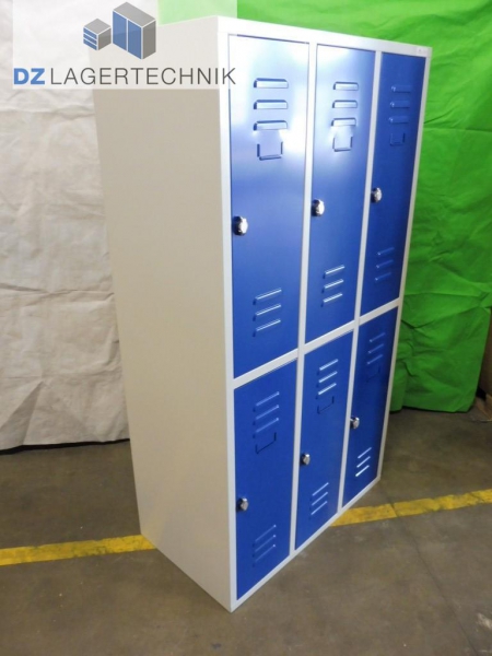 SSI Schäfer Kleiderspind mit 6 Abteilen blau 500x930x1750 – Bild 8