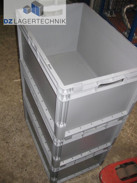 Lagertransportkiste LTB 6120 in grau von SSI Schäfer 600x400x120 – Bild 2