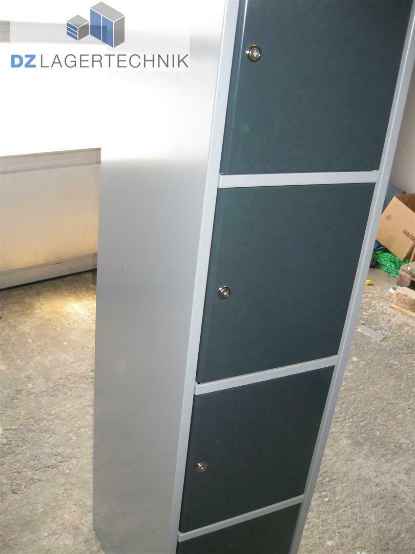 Schließfachsäule mit 5 Fächern in grau 500x350x1950 mm